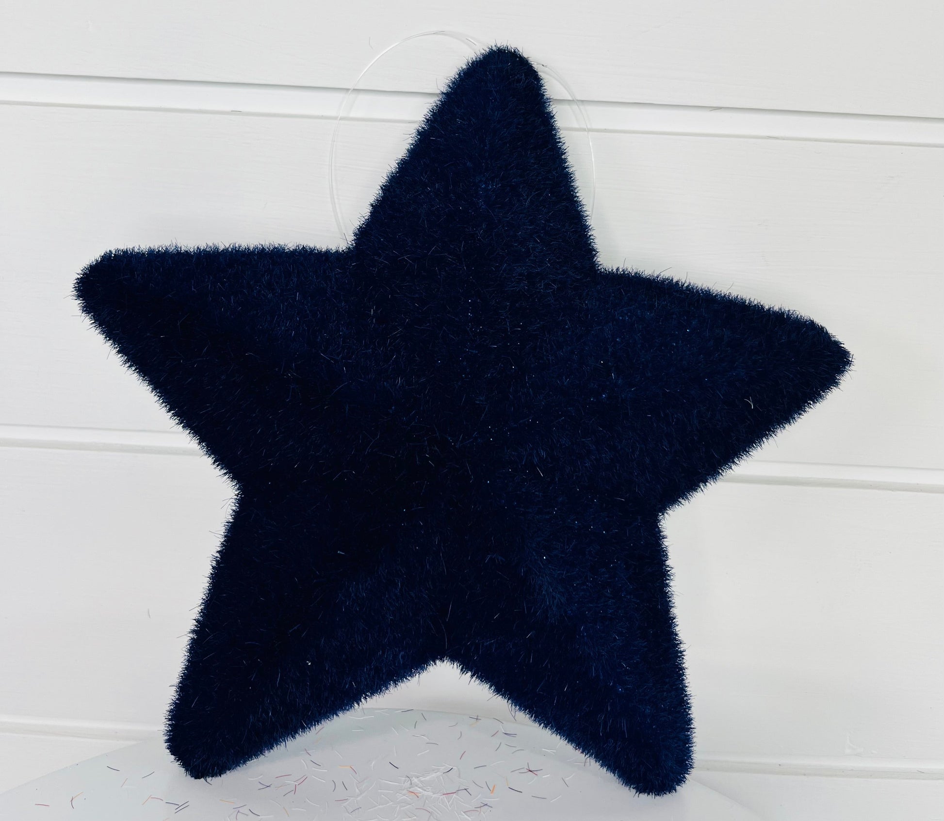 9x9" Flocked Glitter Pointed Star Decor in Blue or Red - Sparkling Addition to Your Holiday Decor-HJ902119/HJ902124 TCT Crafts