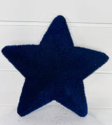 9x9" Flocked Glitter Pointed Star Decor in Blue or Red - Sparkling Addition to Your Holiday Decor-HJ902119/HJ902124 TCT Crafts