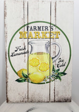 Load image into Gallery viewer, CM2130-8&quot;x12&quot; Wooden Sign with Rope &quot;Farmers Market Fresh Lemonade Ice Cold&quot; - TCTCrafts