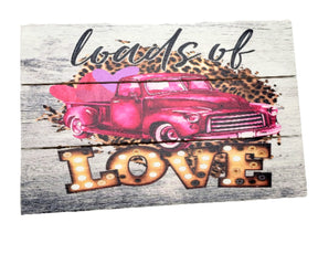 "Loads of Love" Valentine's Day Truck Wooden Sign with Rope-CM2128 TCT Crafts