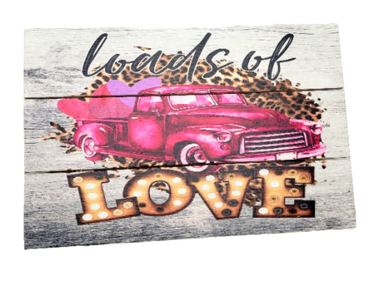 "Loads of Love" Valentine's Day Truck Wooden Sign with Rope-CM2128 TCT Crafts
