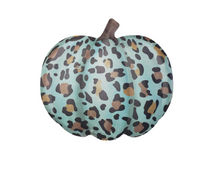 Load image into Gallery viewer, 12&quot;L Metal Embossed Leopard Spot Pumpkin Fall Sign - Trendy Autumn Decor-MD076537