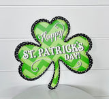 Metal Embossed Zig Zag Clover St. Patrick's Day Sign - Green/Lime/Black/White, 11.5x10.5"-MD0858 TCT Crafts