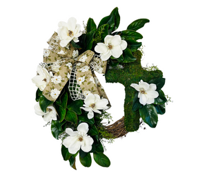 Grapevine Magnolia Easter Cross Wreath-TCT1472