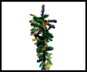 XX7162-36" Mardi Gras Teardrop Swag/Wreath Base-Green/Purple/Gold