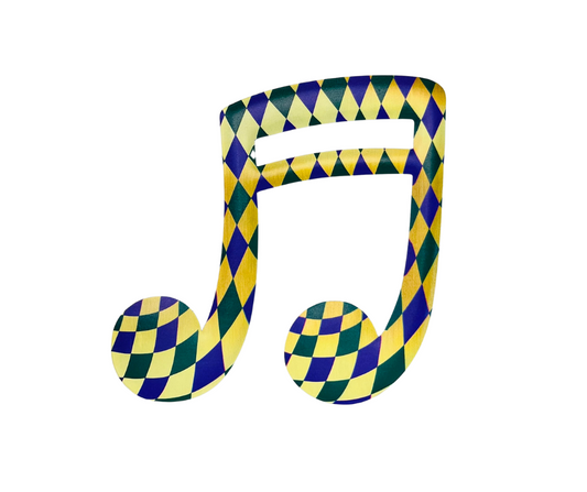 Metal Embossed Harlequin Double Note Sign - Mardi Gras, 7"-MD075741