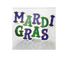 Load image into Gallery viewer, 16x11&quot;H Metal Glitter Mardi Gras Sign-MD105227