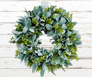 Everyday Lambs Ear Front Door Wreath-TCT1622