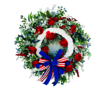 Load image into Gallery viewer, Elegant Patriotic Floral Wreath for Front Door-Red,White, &amp; Blue Porch Decor (TCT1625)