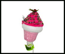 Load image into Gallery viewer, Small Pink Christmas Cupcake Pick - Sweet Holiday Delight-84259