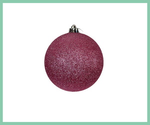 XY2035WF- 150mm Glittered Christmas Ball Ornament-Icy Pink