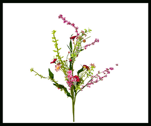 Colorful Blooms: 30-Inch Artificial Pink & Green Flower Berry Cluster Spray-FH7998