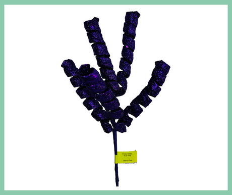 16" Purple Glitter Frizzy Curly Pick/Spray by TCT Crafts - Sparkling Holiday Decor-82510PU Liberty Floral