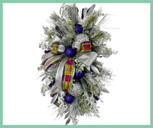 Load image into Gallery viewer, Silver &amp; Purple Christmas Swag/Wreath-TCT1563