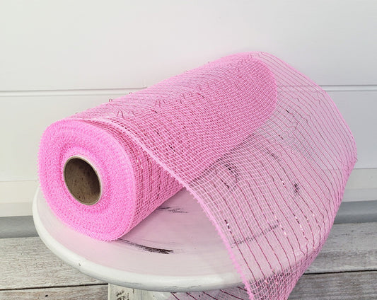10.25" x 10yd Metallic mesh-Pink W/Pink Foil -RE130122 Craig Bachman