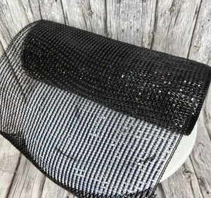 10" x 10yd Black Foil 10 inch mesh for wreaths-RE134102