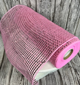 10" x 10yd Pink Deluxe Foil 10 inch mesh for wreaths-RE134122