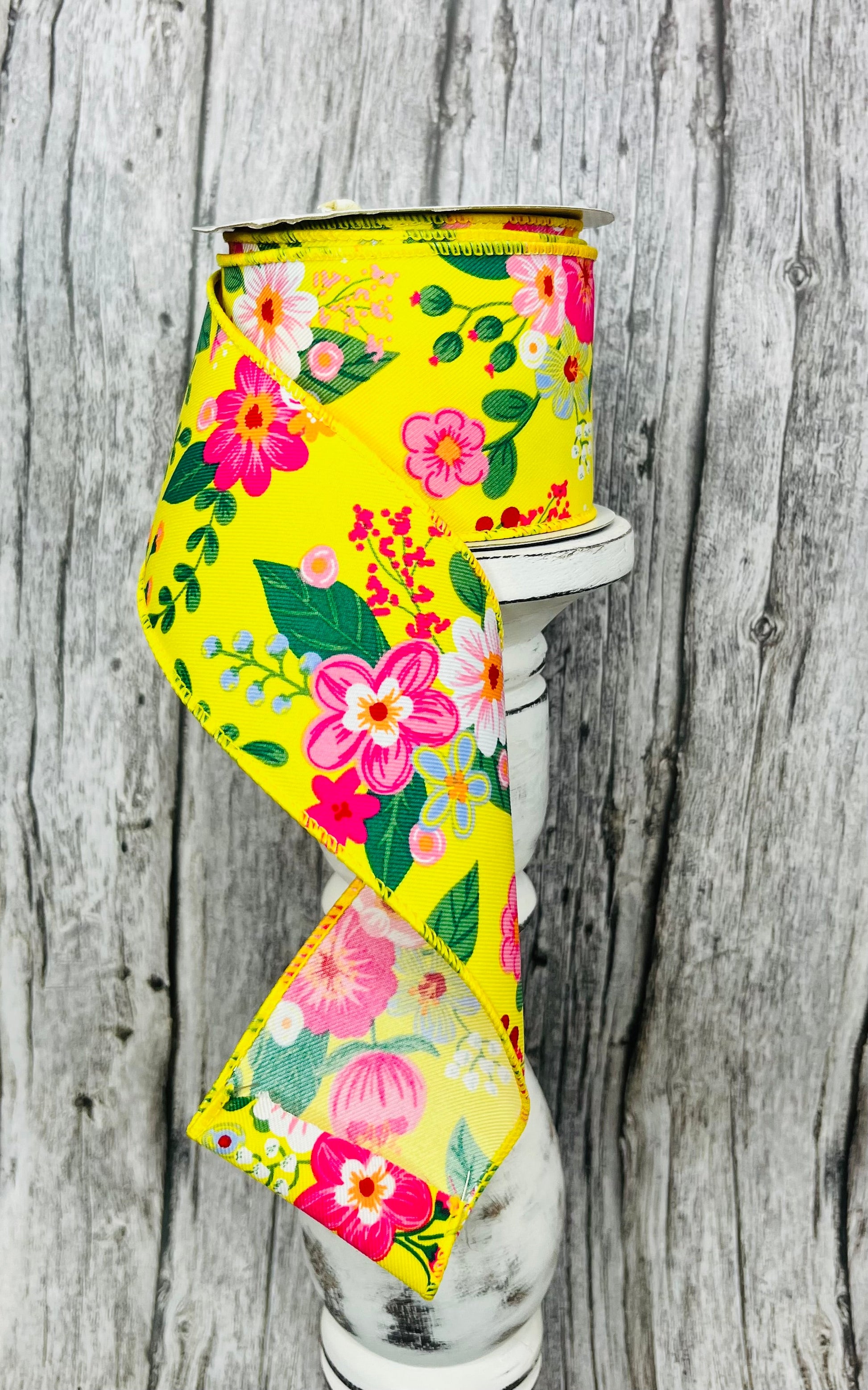 2.5"x10YD Graphic Floral Wired Ribbon - Vibrant Blooms for Colorful Crafts and Decor-RGE113329 TCT Crafts