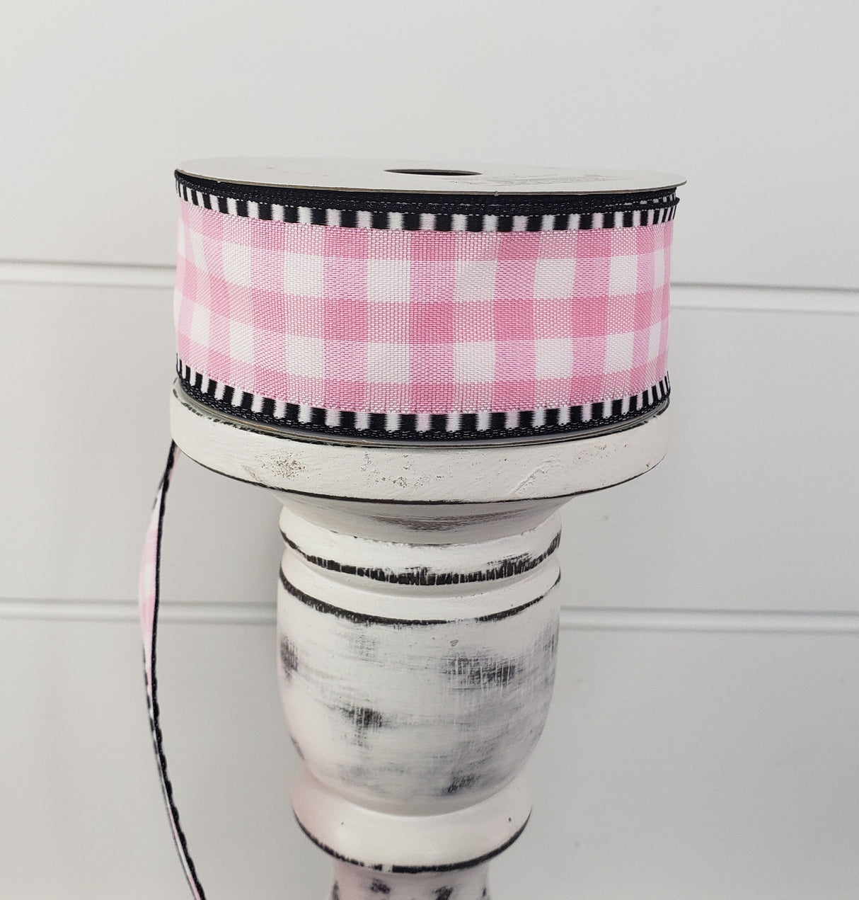 1.5"x10YD Light Pink/White Gingham Check Wired Ribbon - Vibrant and Charming for Crafts and Decor (RW8139) TCT Crafts