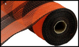 RY8314F7-10.5"x10yd Faux Jute Wide Stripe Mesh-Orange/Black - TCTCrafts
