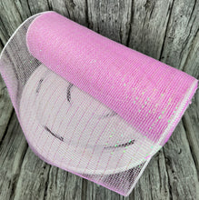 Load image into Gallery viewer, 10.25&quot;x10YD Pastel Pink &amp; White Iridescent Foil Mesh - Sparkling Crafting Material-RY8501E3