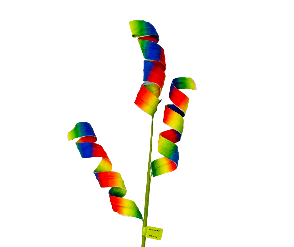 Rainbow Curly Spray for Wreaths and Floral Arrangements - Add a Touch of Color and Fun to Your Creations-63235RAINBOW