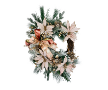 Load image into Gallery viewer, Rose Gold Christmas Grapevine Floral Wreath-TCT1562