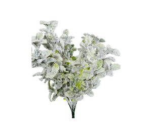 18" Snowy Mint Artificial Bush - Frosty Decorative Accent for Winter-Themed Arrangements-82713GN