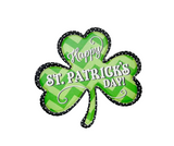 Metal Embossed Zig Zag Clover St. Patrick's Day Sign - Green/Lime/Black/White, 11.5x10.5"-MD0858 TCT Crafts