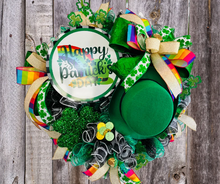 Load image into Gallery viewer, St. Patrick&#39;s Day Rainbow Pot of Gold Wreath-1482
