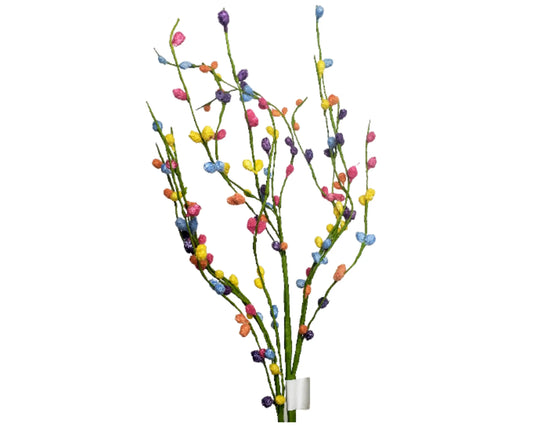 Whimsicial Delight: 29"L Flocked Willow Floral Spray Multi-Colored-HE4120 TCT Crafts