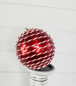 Sparkling Twisted Paper Wrapped Ball Ornament - 5"-XY9218