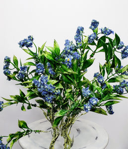 4838-B Mini Pom-Pon Bush,Artificial Flower Bush-Blue - TCTCrafts