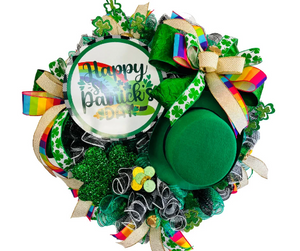 St. Patrick's Day Rainbow Pot of Gold Wreath-1482