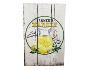 "Farmers Market Fresh Lemonade Ice Cold" Wooden Sign with Rope-CM2130