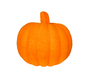 Flocked Pumpkin with Stem - Festive Halloween Decor in Your Choice of Pink, Black, Orange, or Purple - 8x7.25"-HA044398