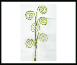 Versatile Green Beauty: 27" Moss Spiral Curl Spray-63320GN