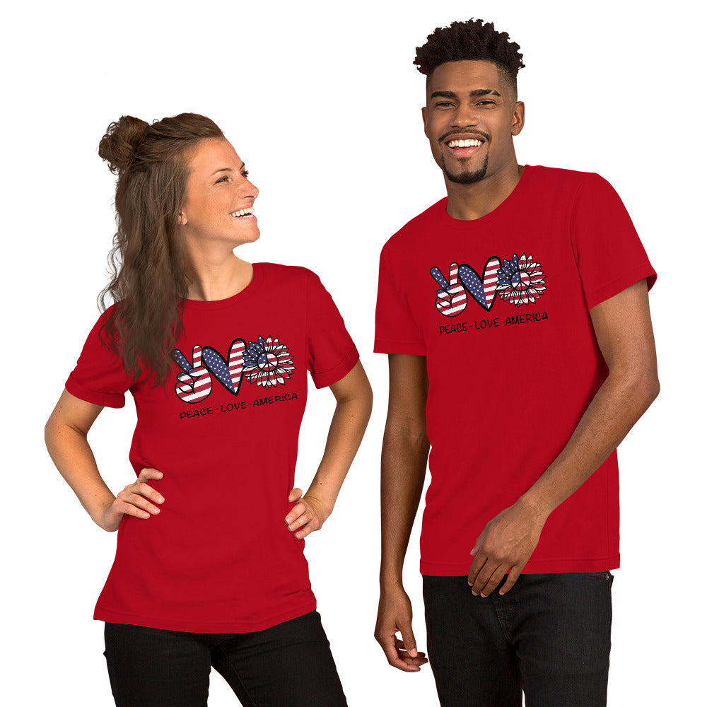 Peace,Love America patriotic T-Shirt, Patriotic 4th of July Shirt,patriotic shirt - TCTCrafts