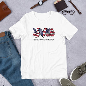Peace,Love America patriotic T-Shirt, Patriotic 4th of July Shirt,patriotic shirt - TCTCrafts