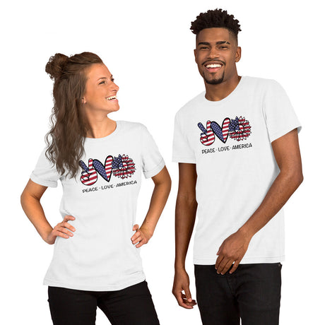 Peace,Love America patriotic T-Shirt, Patriotic 4th of July Shirt,patriotic shirt - TCTCrafts
