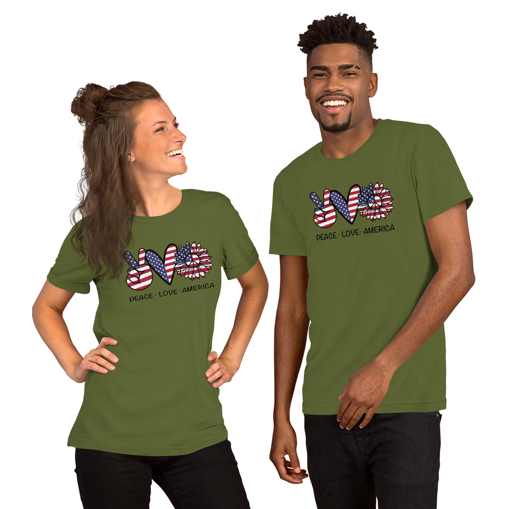 Peace,Love America patriotic T-Shirt, Patriotic 4th of July Shirt,patriotic shirt TCTCrafts